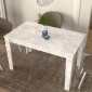 Τραπέζι Darlen Megapap χρώμα λευκό εφέ μαρμάρου 125x72x74εκ.
