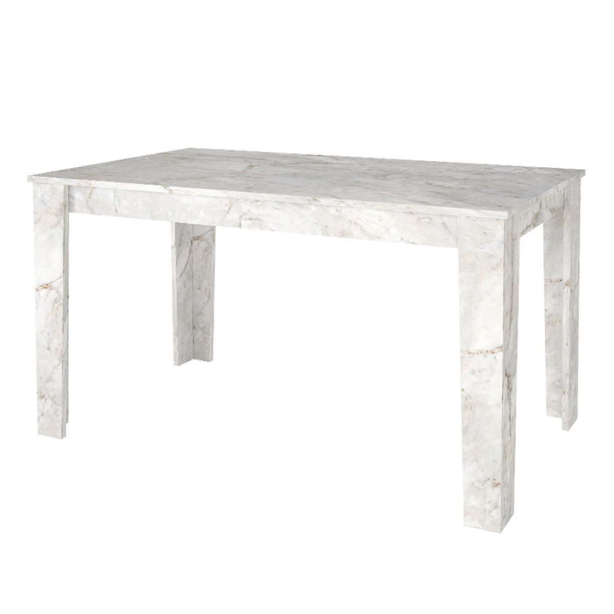 Τραπέζι Darlen Megapap χρώμα λευκό εφέ μαρμάρου 125x72x74εκ.