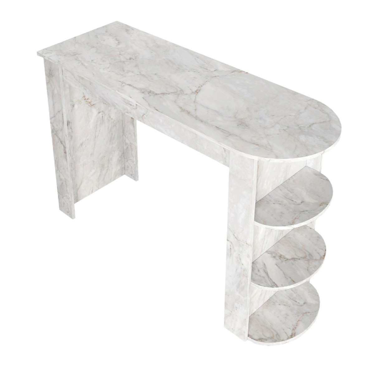 Τραπέζι μπαρ Vigne Megapap χρώμα λευκό εφέ μαρμάρου 150x51,6x101,8εκ.