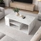 Τραπεζάκι σαλονιού Abdera Megapap χρώμα λευκό εφέ μαρμάρου 110x60x42εκ.