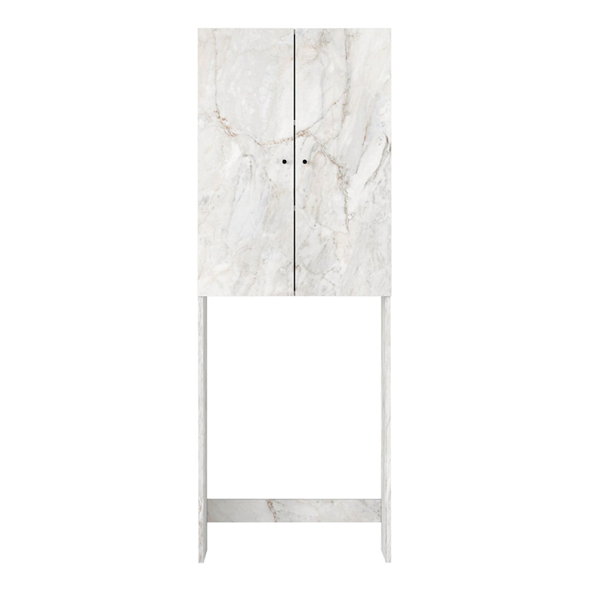 Έπιπλο πλυντηρίου Romme Megapap χρώμα λευκό εφέ μαρμάρου 65x27,1x180εκ.