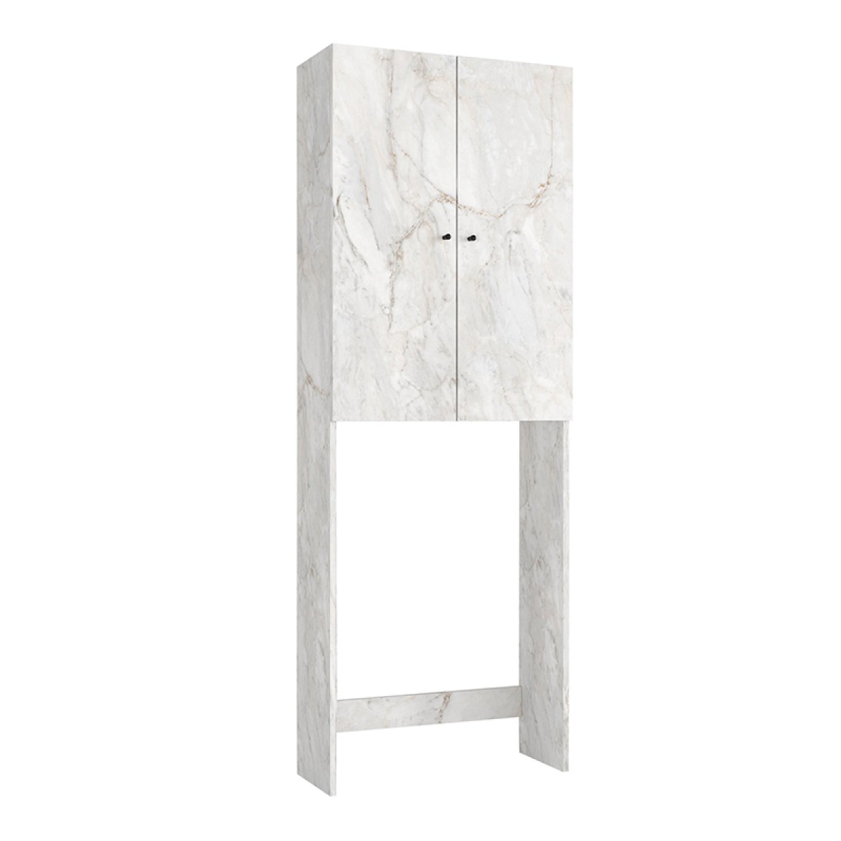 Έπιπλο πλυντηρίου Romme Megapap χρώμα λευκό εφέ μαρμάρου 65x27,1x180εκ.