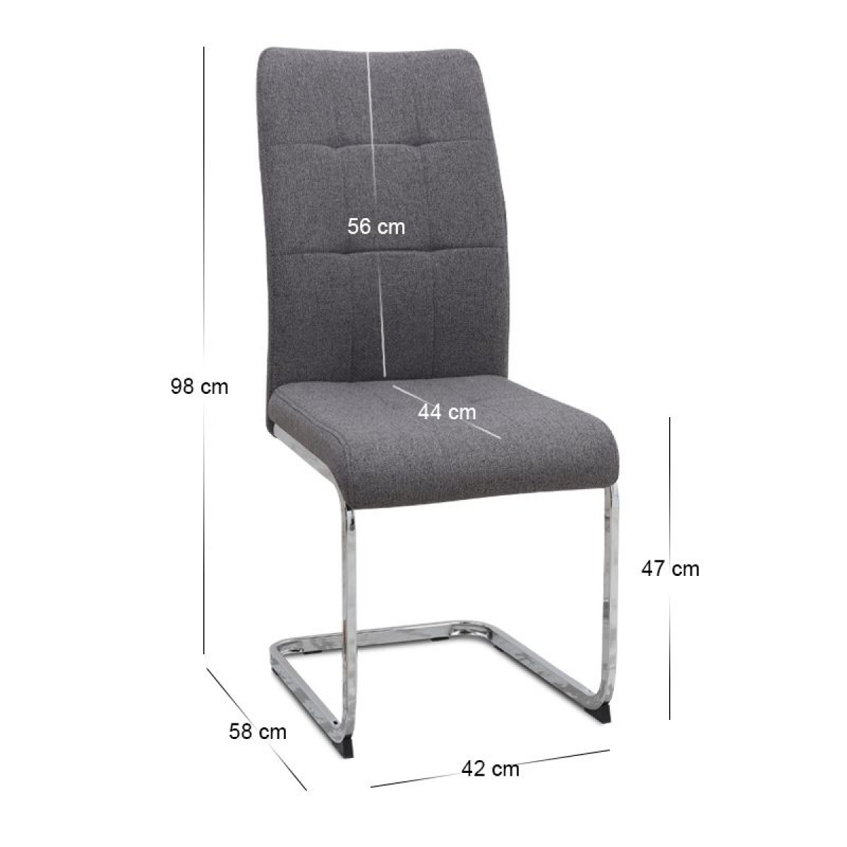 Σετ τραπεζαρία 5τμχ Darlen - Laura Megapap χρώμα λευκό - γκρι 125x72x74εκ.