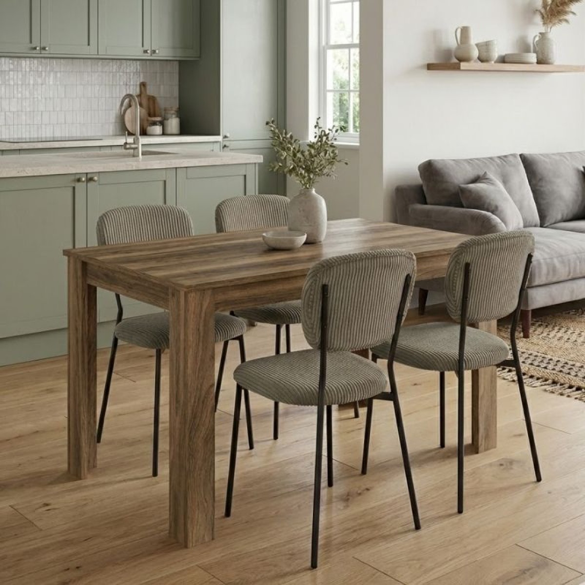 Σετ τραπεζαρία 5τμχ Darlen - Kevin Megapap χρώμα καρυδί - λαδί 125x72x74εκ.