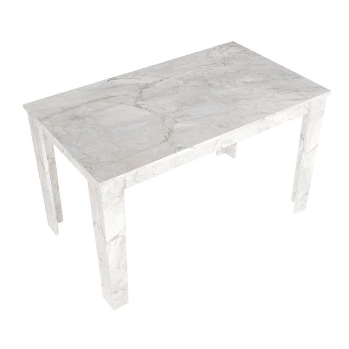 Σετ τραπεζαρία 5τμχ Darlen - Viva Megapap χρώμα λευκό εφέ μαρμάρου - μαύρο 125x72x74εκ.