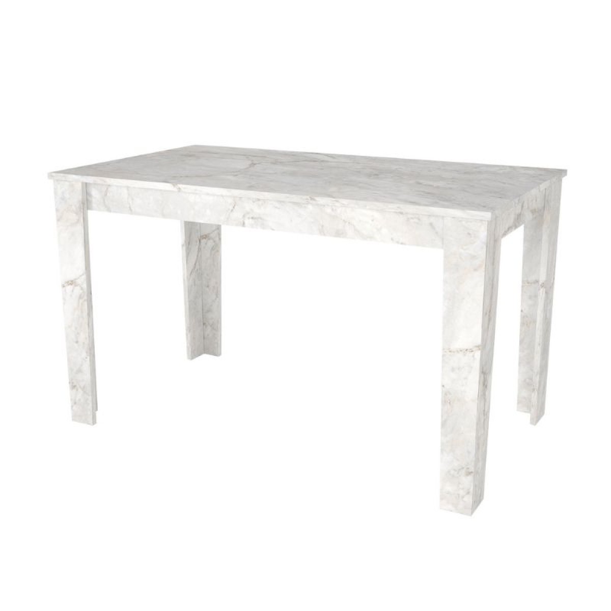 Σετ τραπεζαρία 5τμχ Darlen - Iris Megapap χρώμα λευκό εφέ μαρμάρου - γκρι 125x72x74εκ.