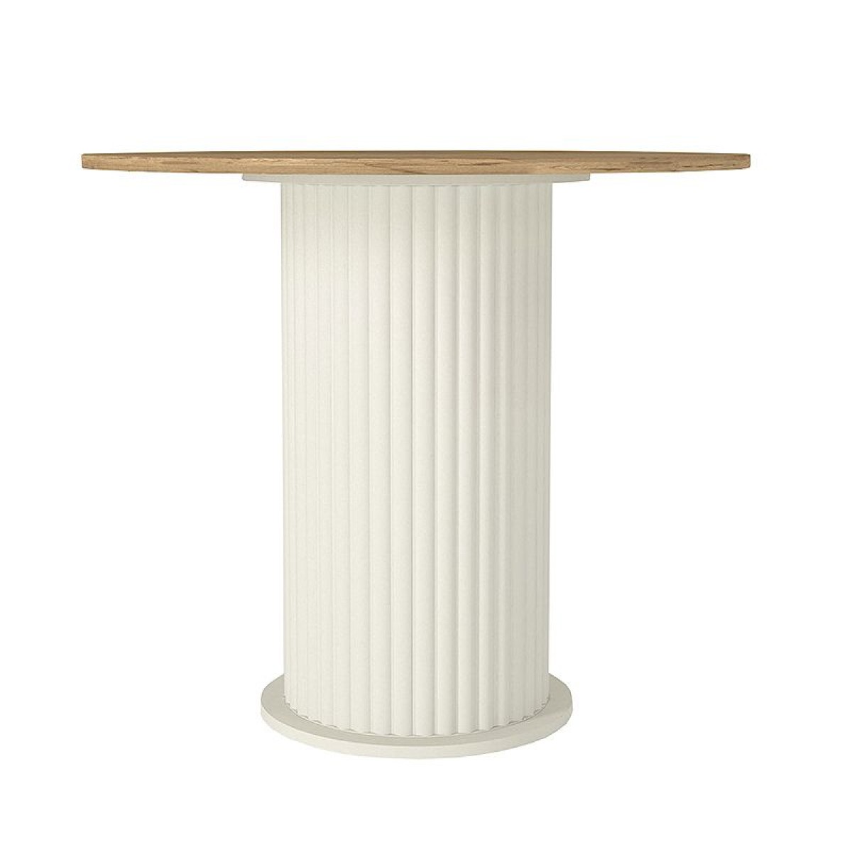 Σετ τραπεζαρία 5τμχ Bohema - Kevin Megapap χρώμα ivory/sepet oak - μόκα Ø90x77,7εκ.