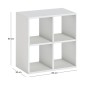 Βιβλιοθήκη Cube Megapap χρώμα λευκό 60x30x60εκ.