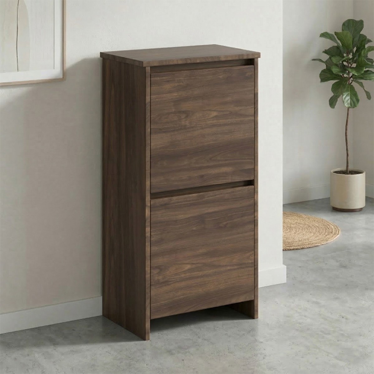 Παπουτσοθήκη Port Megapap χρώμα καρυδί 48x31x92εκ.