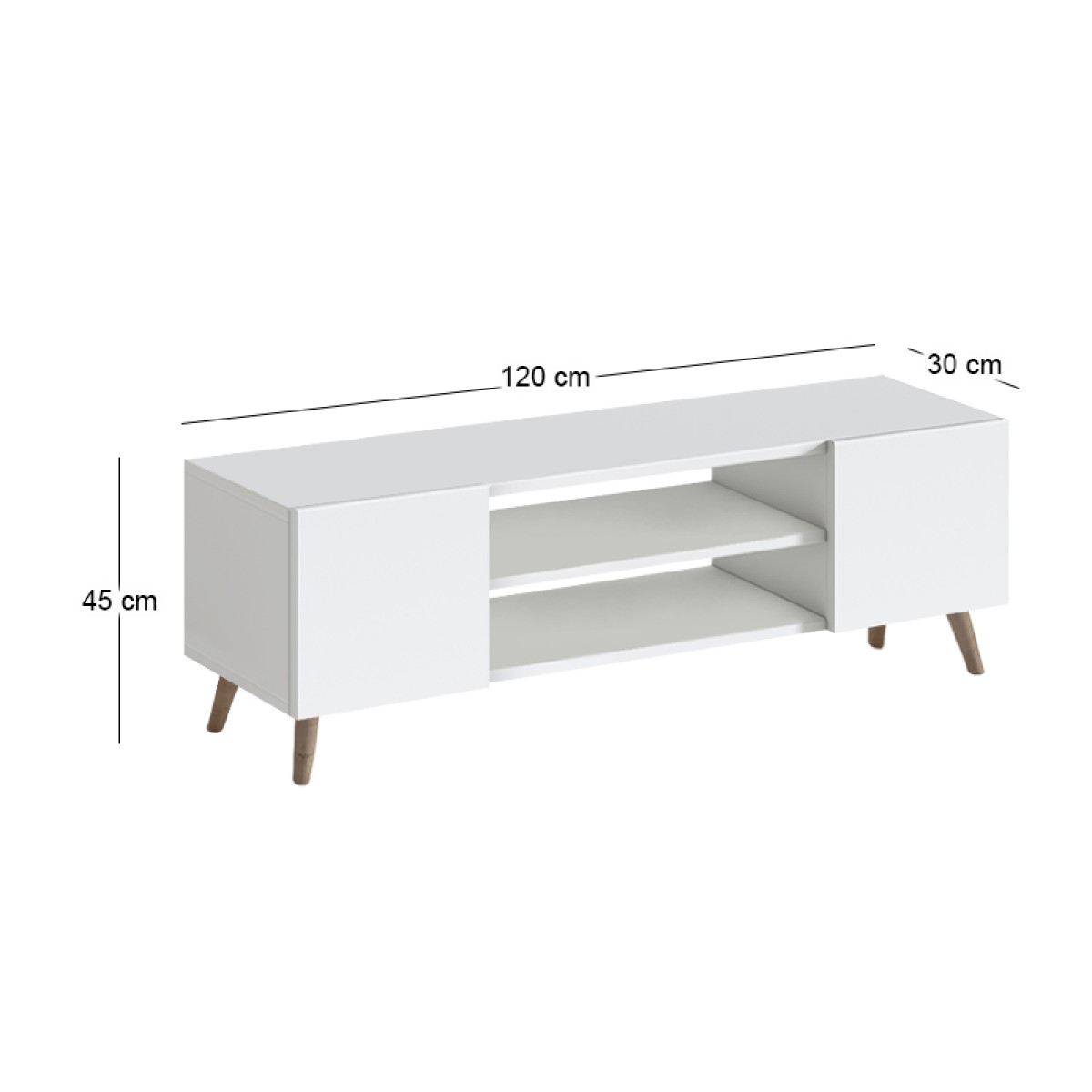 Έπιπλο τηλεόρασης Etna Megapap χρώμα λευκό 120x30x45εκ.