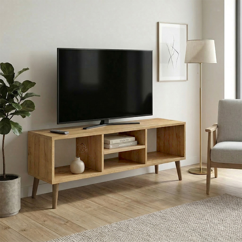 Έπιπλο τηλεόρασης Loren Megapap χρώμα sapphire oak 120x30x40εκ.