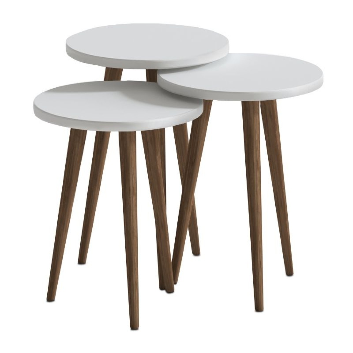 Τραπεζάκι βοηθητικό σετ 3 τμχ Cruz Megapap χρώμα λευκό Ø33x46εκ.