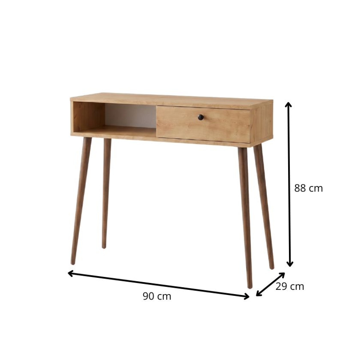 Κονσόλα Napoli Megapap χρώμα sapphire oak 90x29x88εκ.