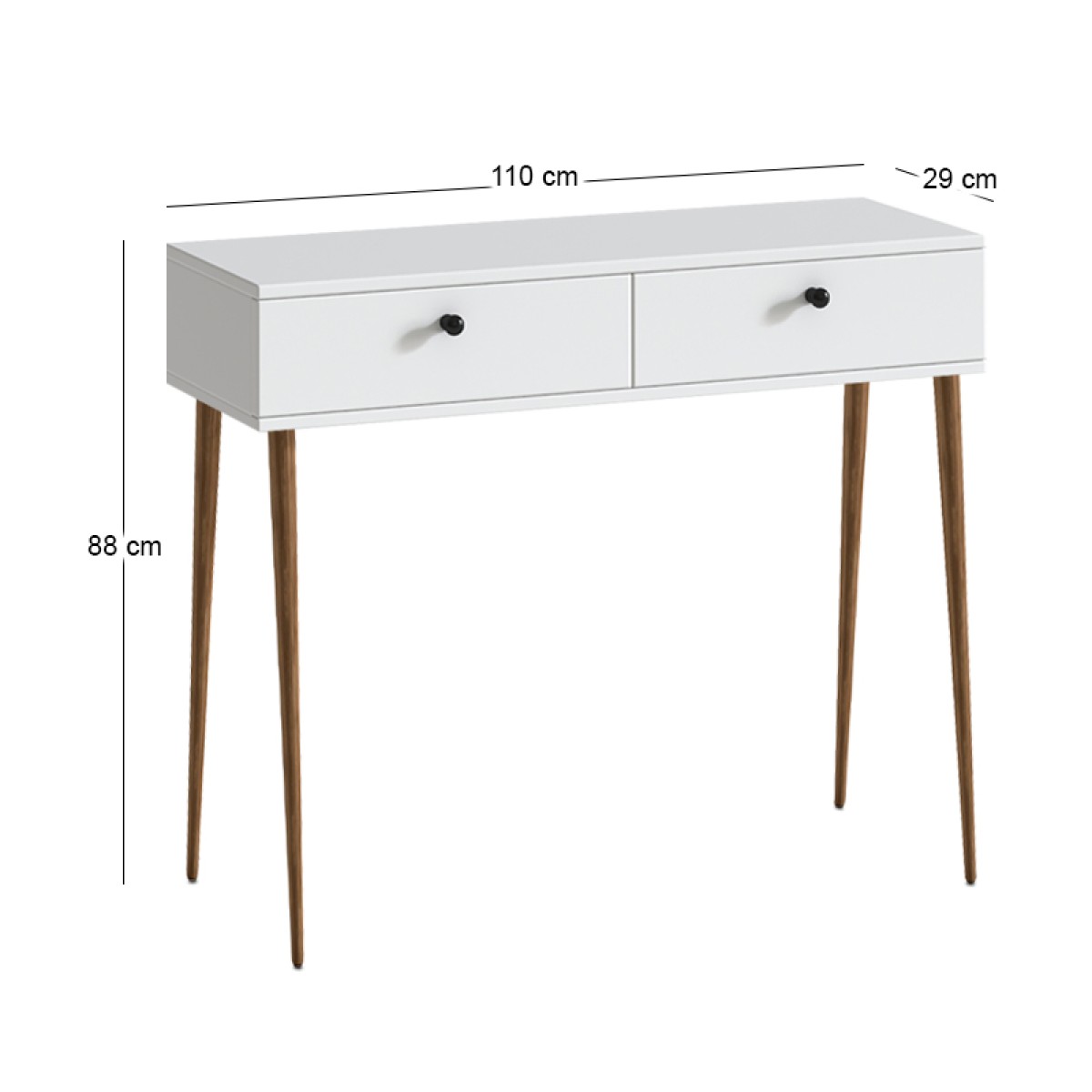 Κονσόλα Alis Megapap χρώμα λευκό 110x29x88εκ.