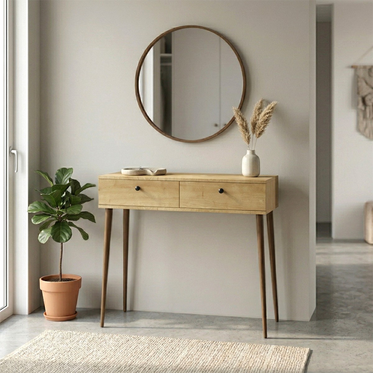 Κονσόλα Alis Megapap χρώμα sapphire oak 110x29x88εκ.