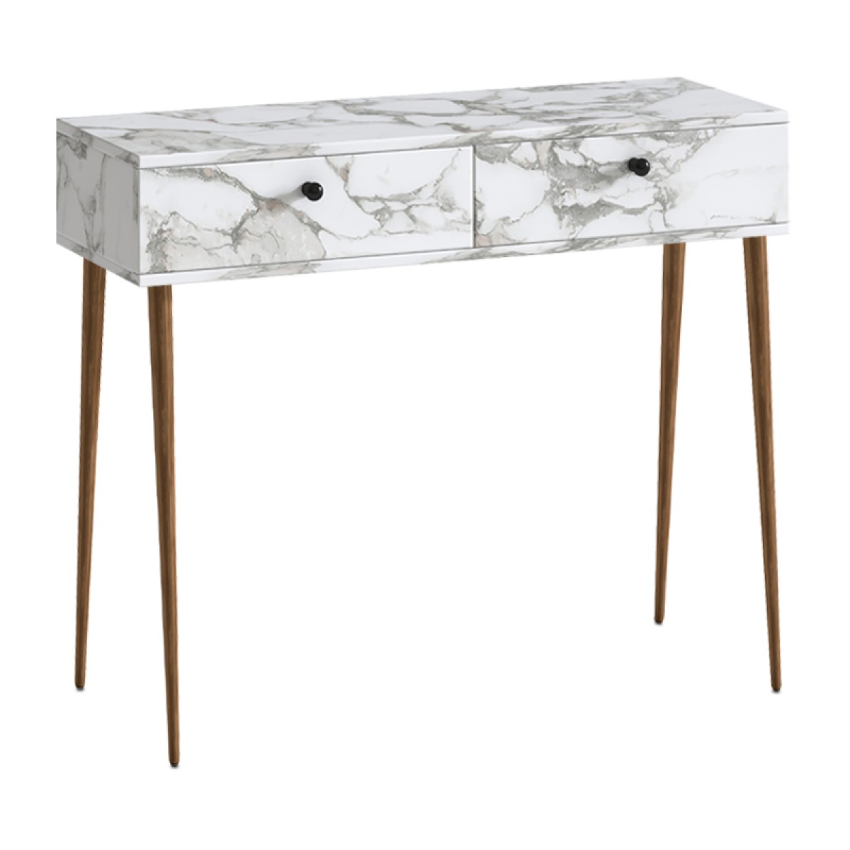 Κονσόλα Alis Megapap χρώμα λευκό εφέ μαρμάρου 110x29x88εκ.