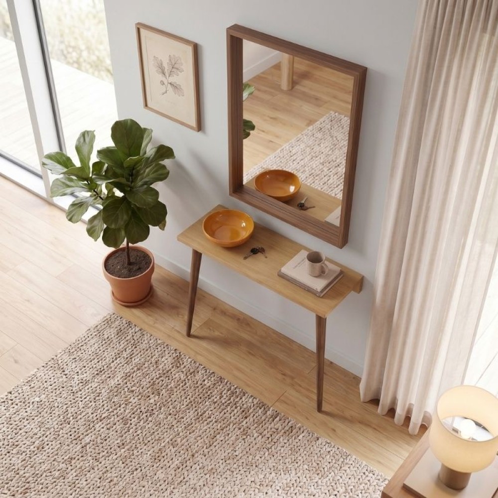 Κονσόλα επιτοίχια Moca Megapap χρώμα sapphire oak 60x22x77εκ.