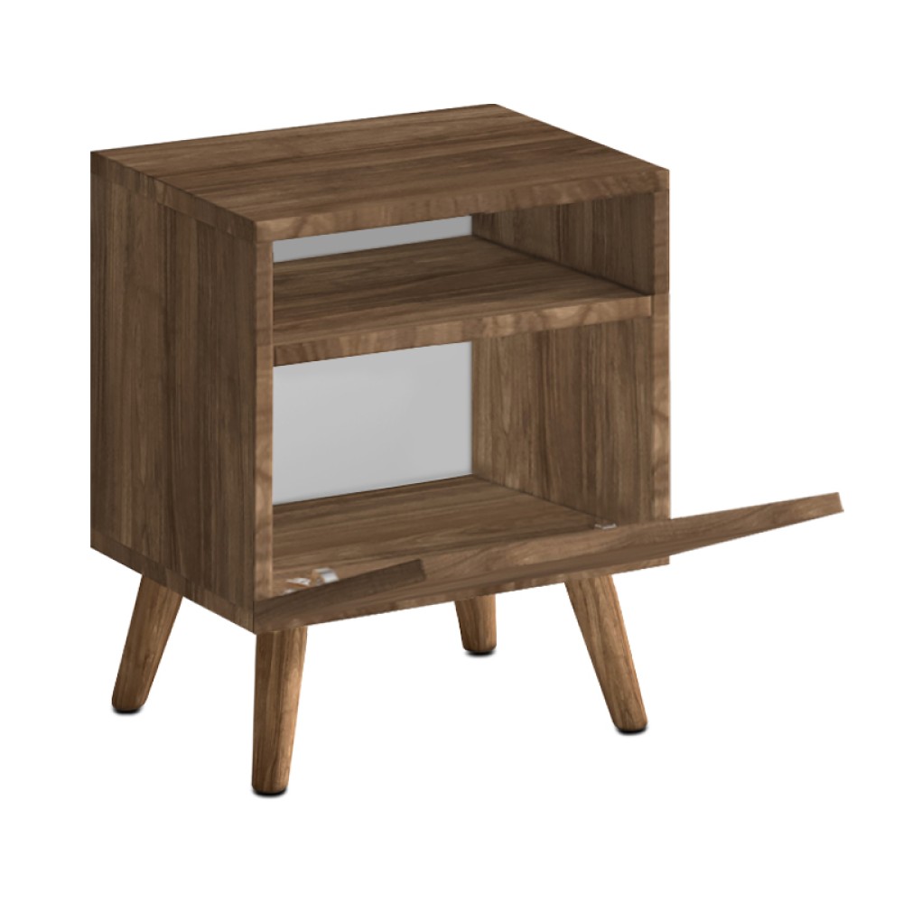 Κομοδίνο Sole Megapap χρώμα καρυδί 40x30x47,6εκ.