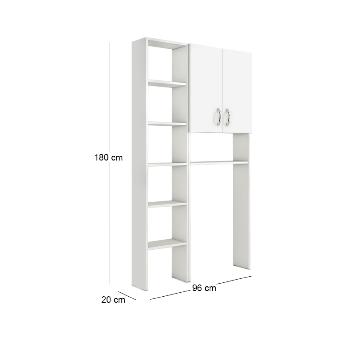 Έπιπλο πλυντηρίου Make Megapap χρώμα λευκό 96x20x180εκ.