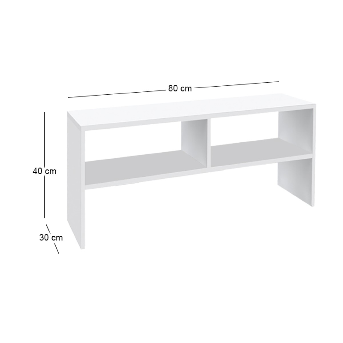 Έπιπλο τηλεόρασης Beirut Megapap χρώμα λευκό 80x30x40εκ.