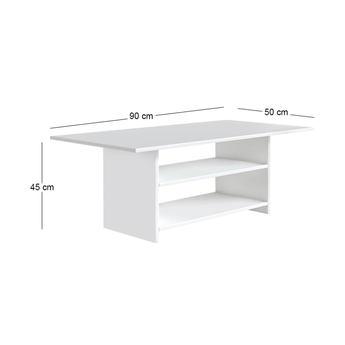 Τραπεζάκι σαλονιού Dallas Megapap χρώμα λευκό 90x50x45εκ.