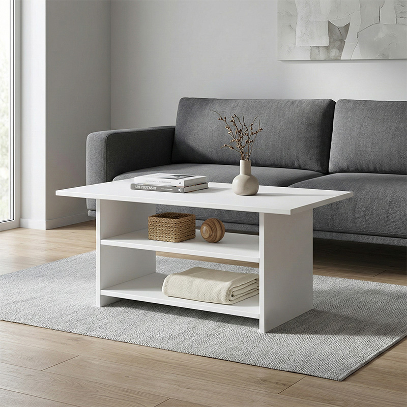 Τραπεζάκι σαλονιού Dallas Megapap χρώμα λευκό 90x50x45εκ.