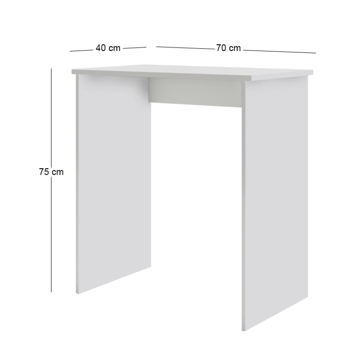 Γραφείο εργασίας Biro Megapap χρώμα λευκό 70x40x75εκ.