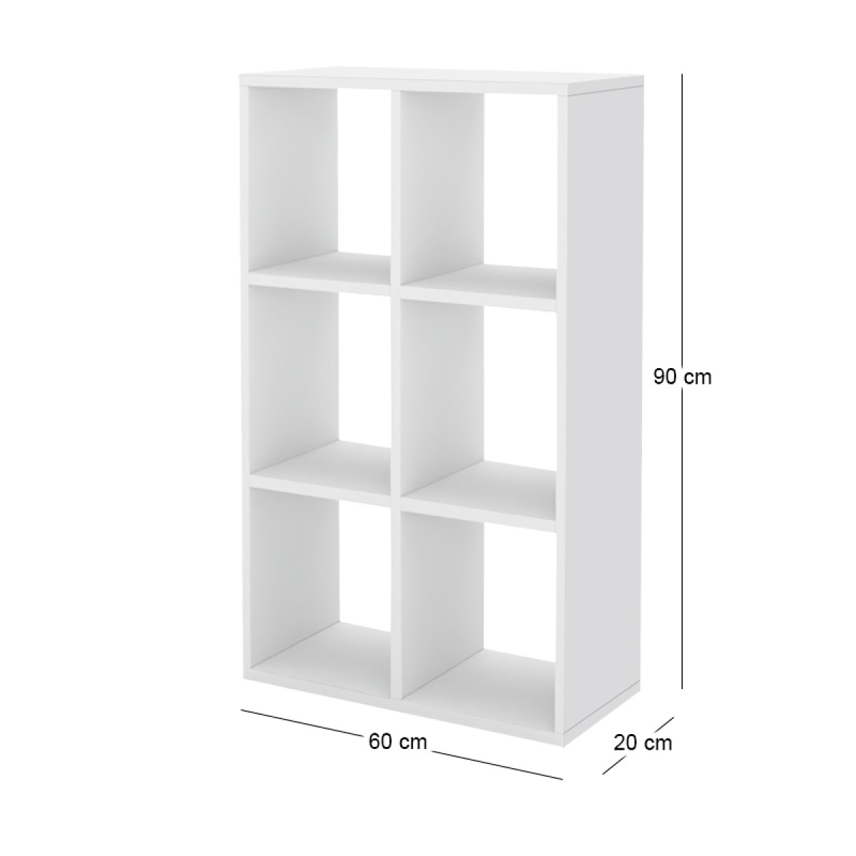 Βιβλιοθήκη Cube Megapap χρώμα λευκό 60x20x90εκ.