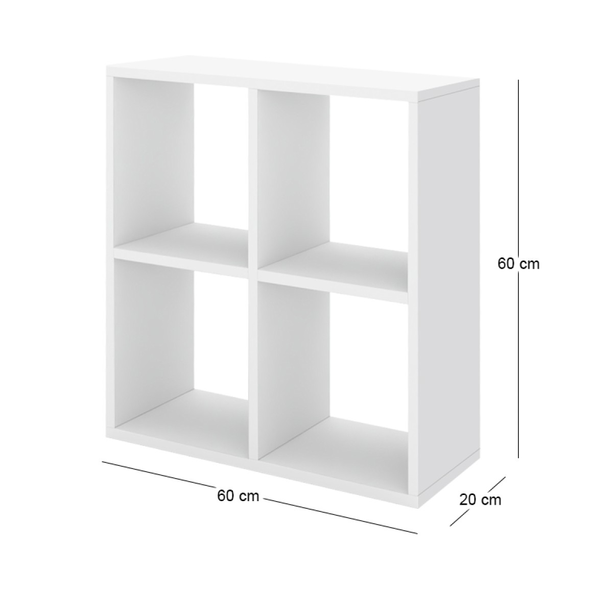 Βιβλιοθήκη Cube Megapap χρώμα λευκό 60x20x60εκ.