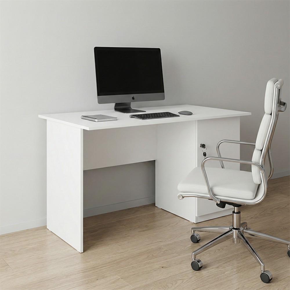 Γραφείο εργασίας με κλειδαριά Moto Megapap χρώμα λευκό 110x60x75εκ.