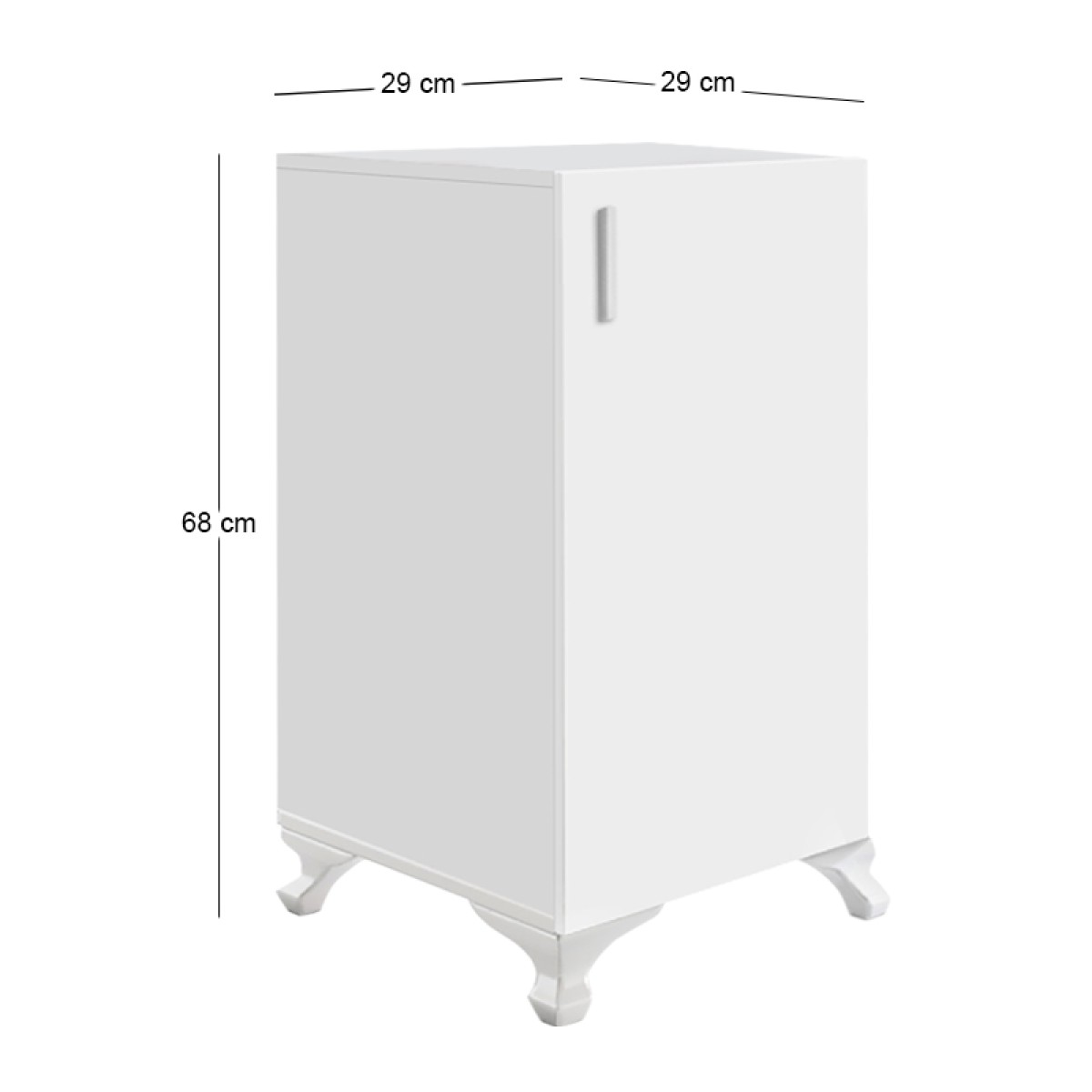 Ντουλάπι με κλειδαριά Rene Megapap χρώμα λευκό 29x29x68εκ.