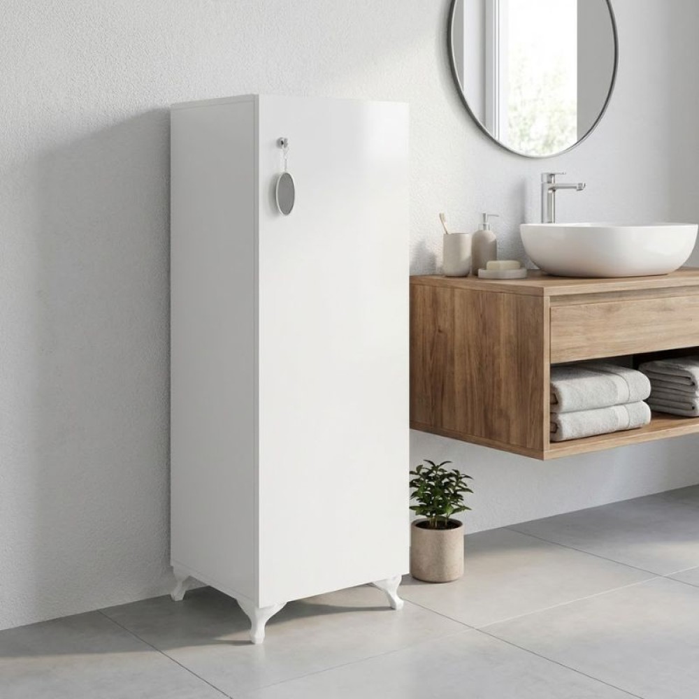 Ντουλάπι με κλειδαριά Zehra Megapap χρώμα λευκό 30x32x108εκ.