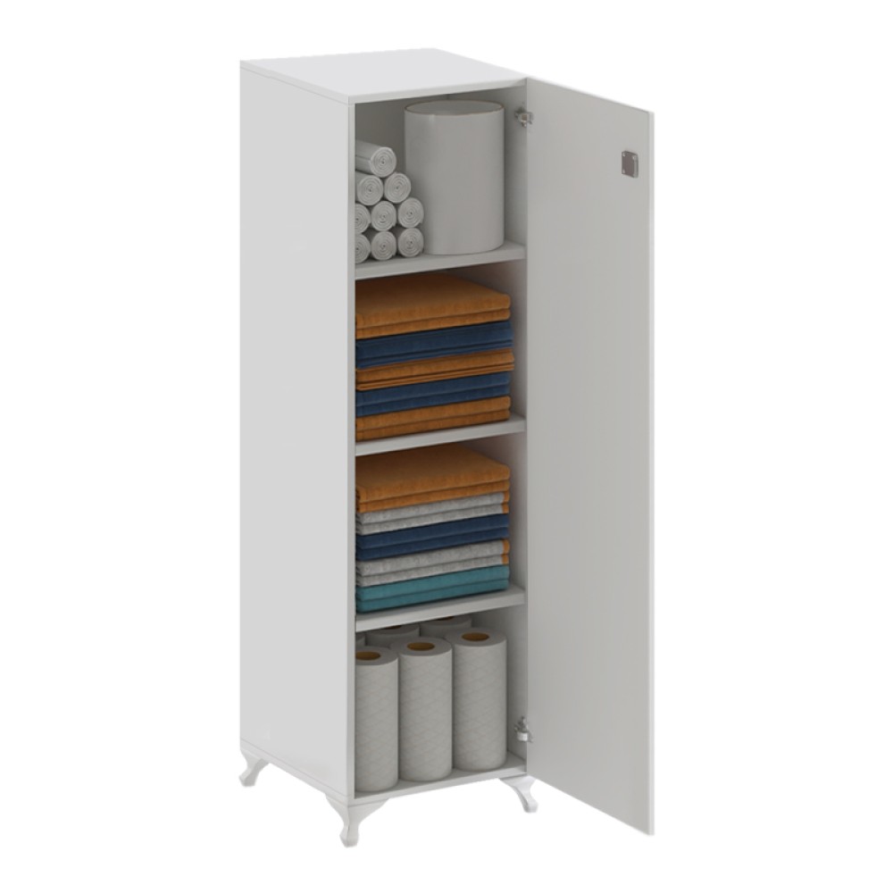 Ντουλάπι με κλειδαριά Zehra Megapap χρώμα λευκό 30x32x128εκ.