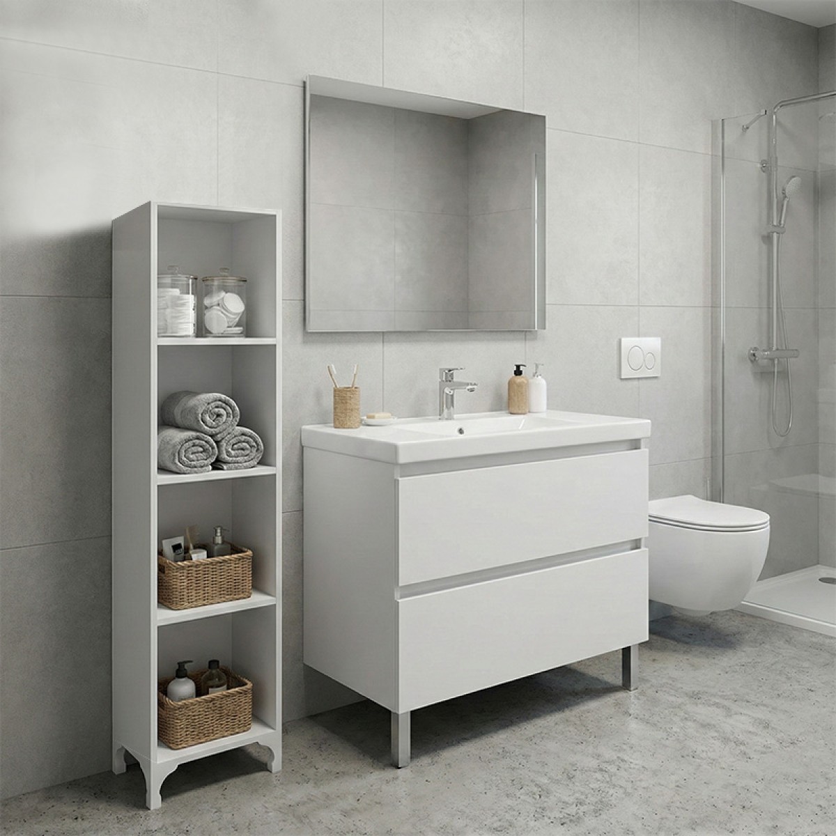 Βιβλιοθήκη - Ραφιέρα Clare Megapap χρώμα λευκό 30x20x128εκ.