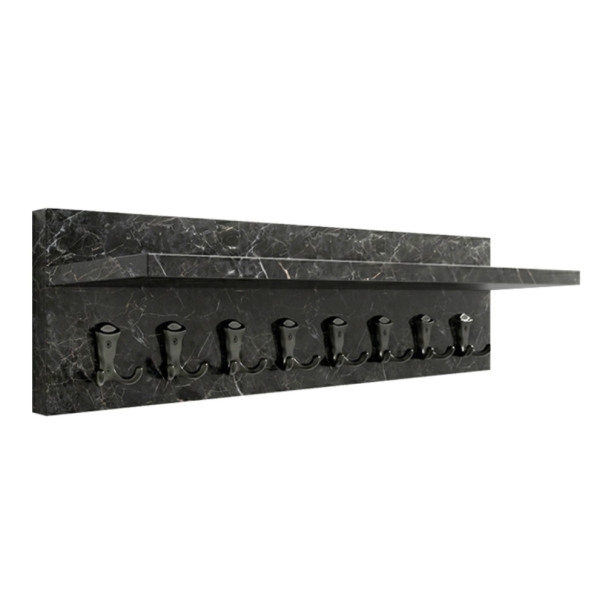 Κρεμάστρα τοίχου Vettini Megapap χρώμα μαύρο εφέ μαρμάρου 100x12x20εκ.