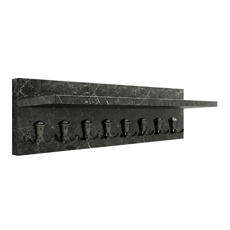 Κρεμάστρα τοίχου Vettini Megapap χρώμα μαύρο εφέ μαρμάρου 100x12x20εκ.