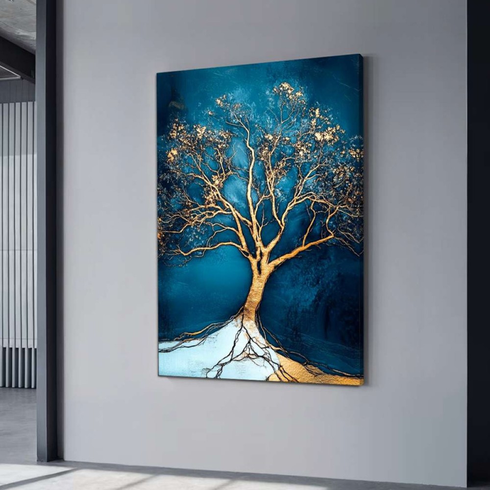 Πίνακας σε καμβά "Golden Tree" Megapap ψηφιακής εκτύπωσης 70x100x3εκ.