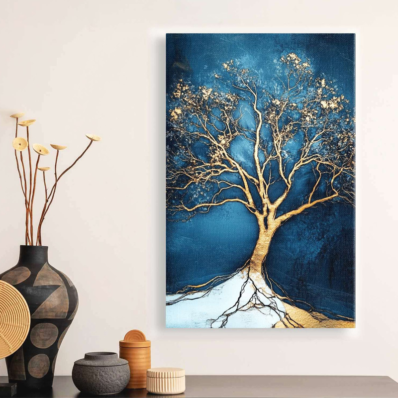 Πίνακας σε καμβά "Golden Tree" Megapap ψηφιακής εκτύπωσης 70x100x3εκ.