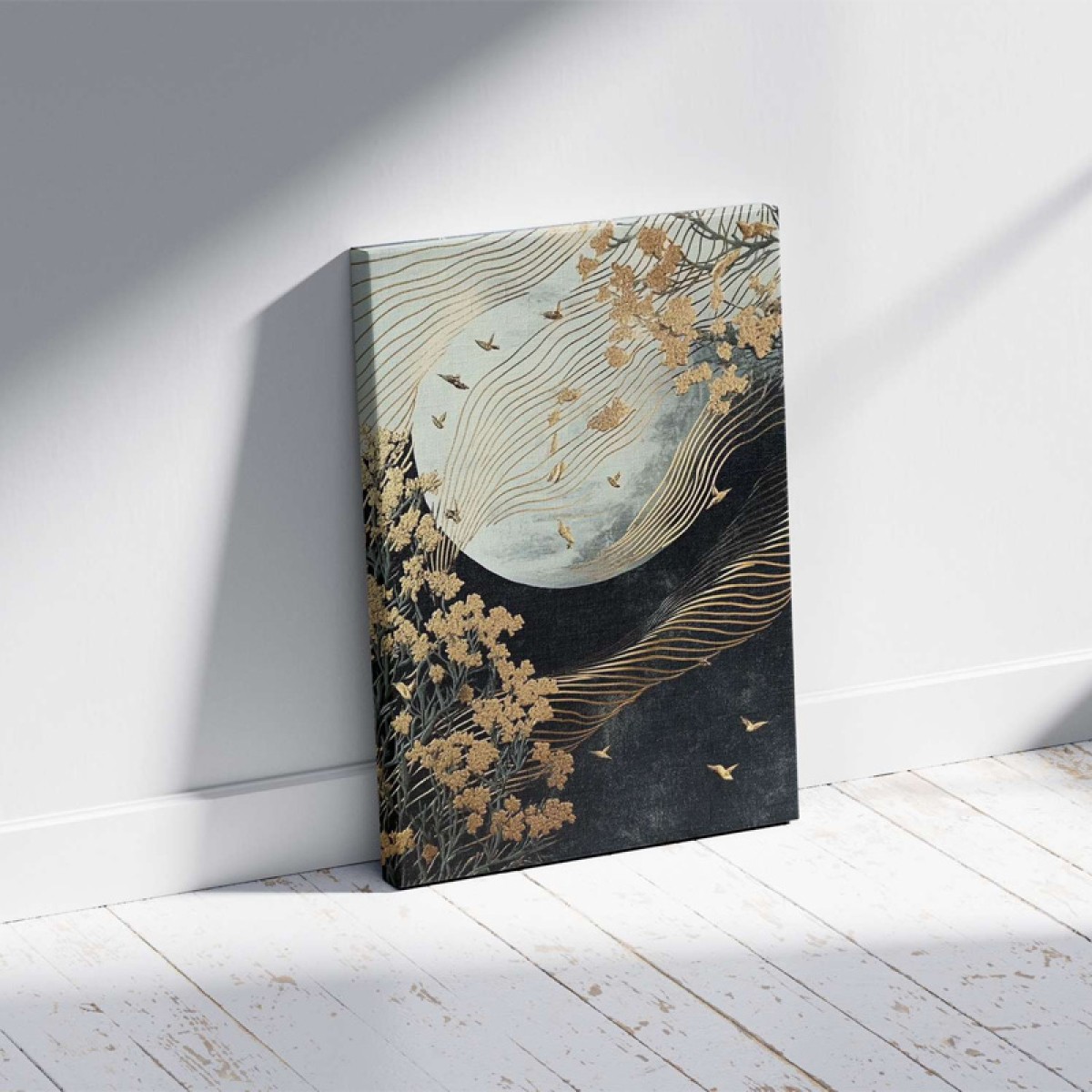 Πίνακας σε καμβά "Golden Moon" Megapap ψηφιακής εκτύπωσης 70x100x3εκ.