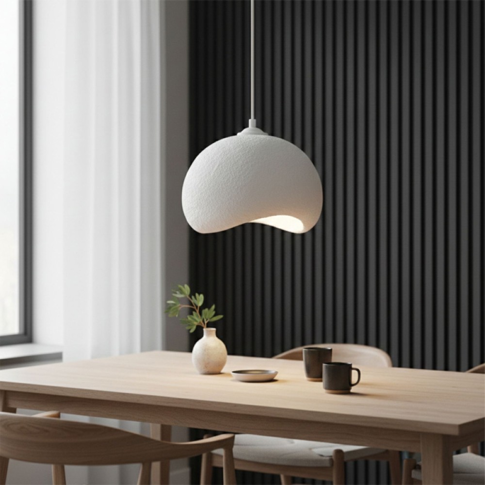 Φωτιστικό οροφής Yontu Megapap E27 fiberglass μονόφωτο χρώμα λευκό 34x29x120εκ.