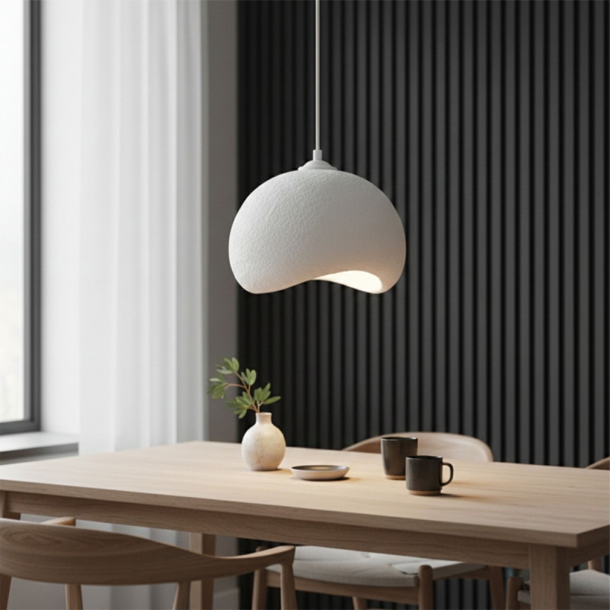 Φωτιστικό οροφής Yontu Megapap E27 fiberglass μονόφωτο χρώμα λευκό 34x29x120εκ.