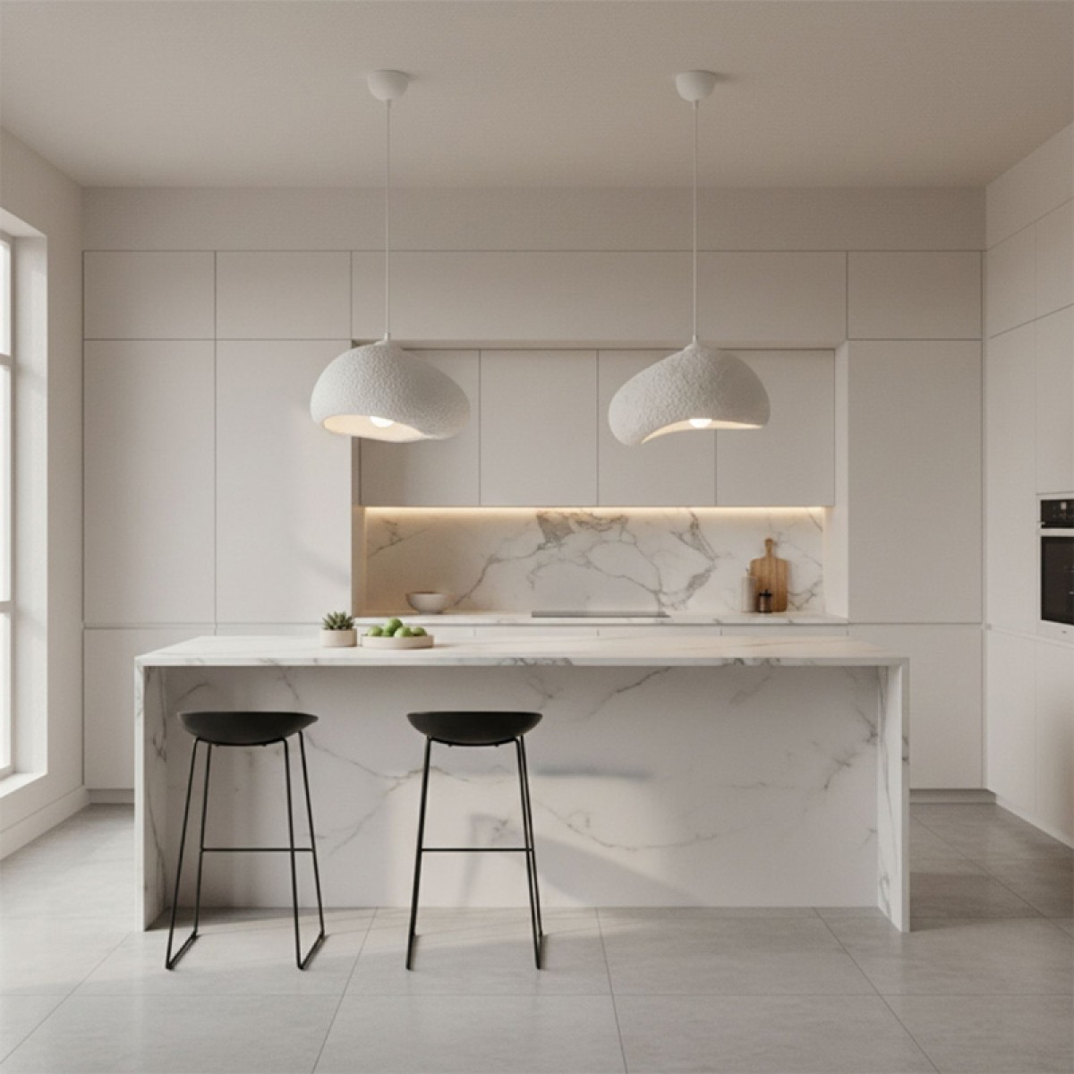 Φωτιστικό οροφής Loval Megapap E27 fiberglass μονόφωτο χρώμα λευκό 32x27x120εκ.