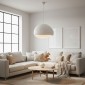 Φωτιστικό οροφής Loval Megapap E27 fiberglass μονόφωτο χρώμα λευκό 50x44x120εκ.