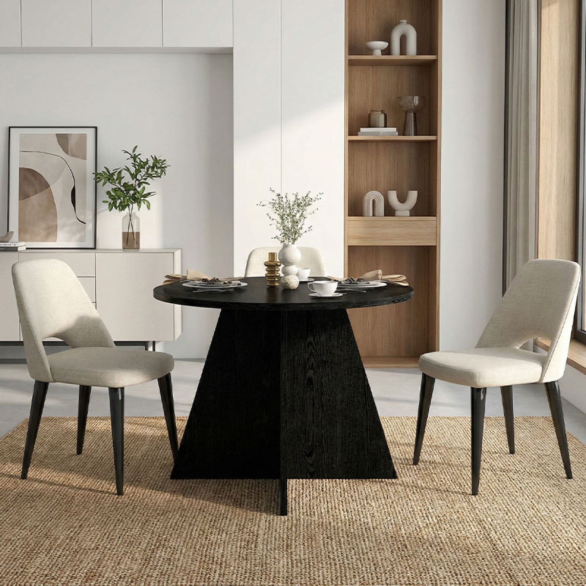 Τραπέζι Tailor Megapap χρώμα sencron black Ø100x75,7εκ.