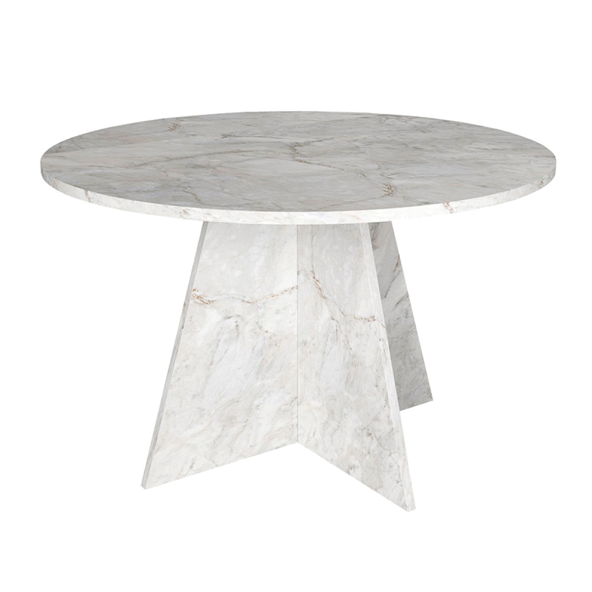 Τραπέζι Tailor Megapap χρώμα λευκό εφέ μαρμάρου Ø120x75,7εκ.
