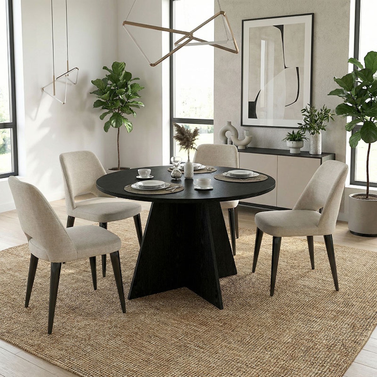 Τραπέζι Tailor Megapap χρώμα sencron black Ø120x75,7εκ.