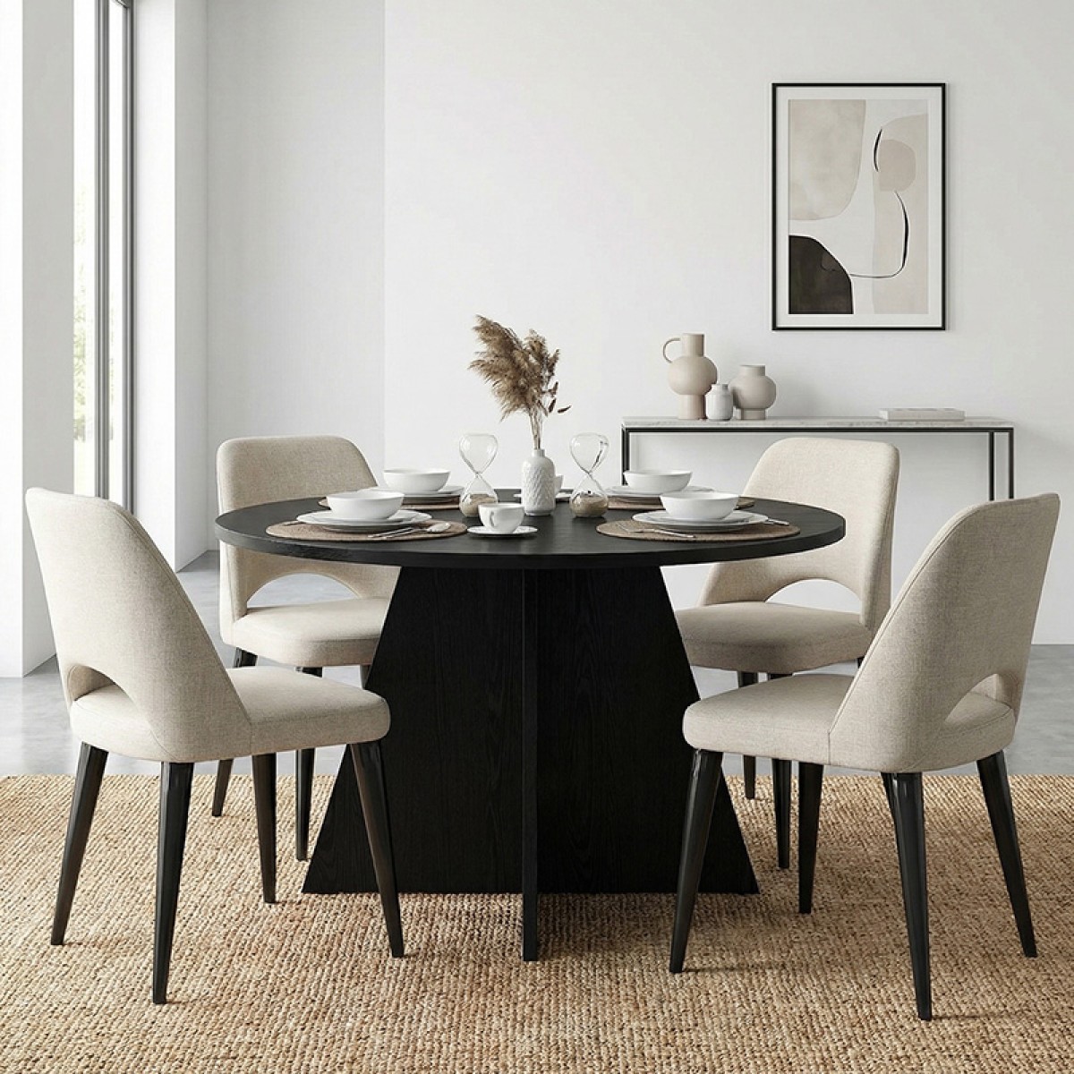 Τραπέζι Tailor Megapap χρώμα sencron black Ø120x75,7εκ.