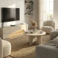 Τραπεζάκι σαλονιού Mara Megapap χρώμα travertine Ø75x36,8εκ.