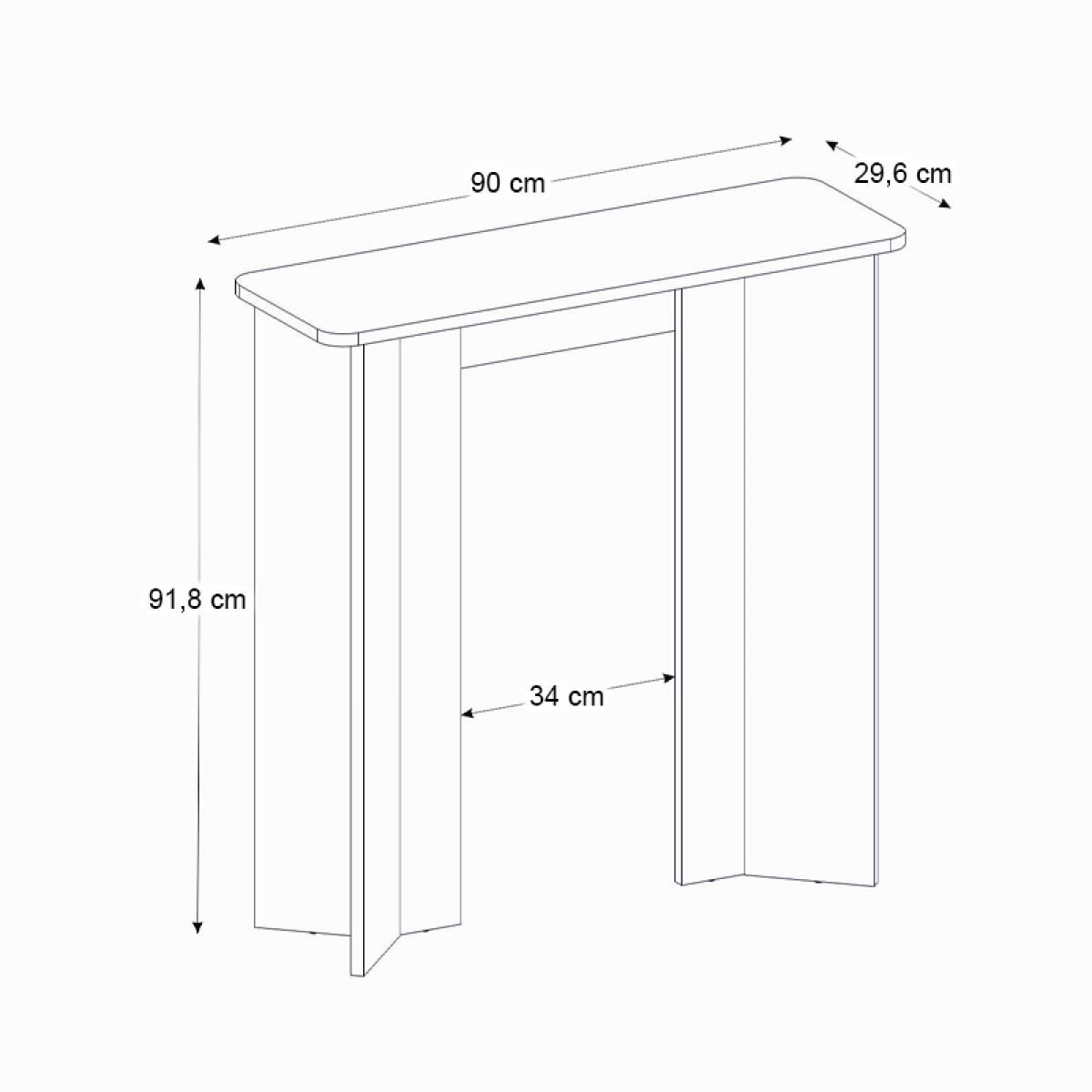 Κονσόλα Mara Megapap χρώμα travertine 90x29,6x91,8εκ.