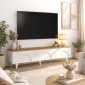 Έπιπλο τηλεόρασης Bono Megapap χρώμα λευκό - sepet oak 150x32,3x42,1εκ.